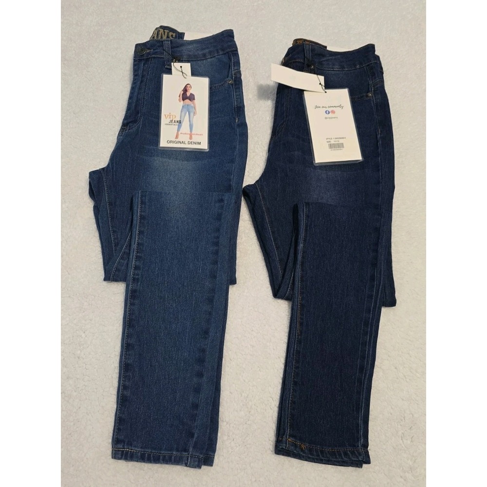 2  VIP Jeans Blue Denim Skinny Stretch Essentials Collection Juniors Women 11/12